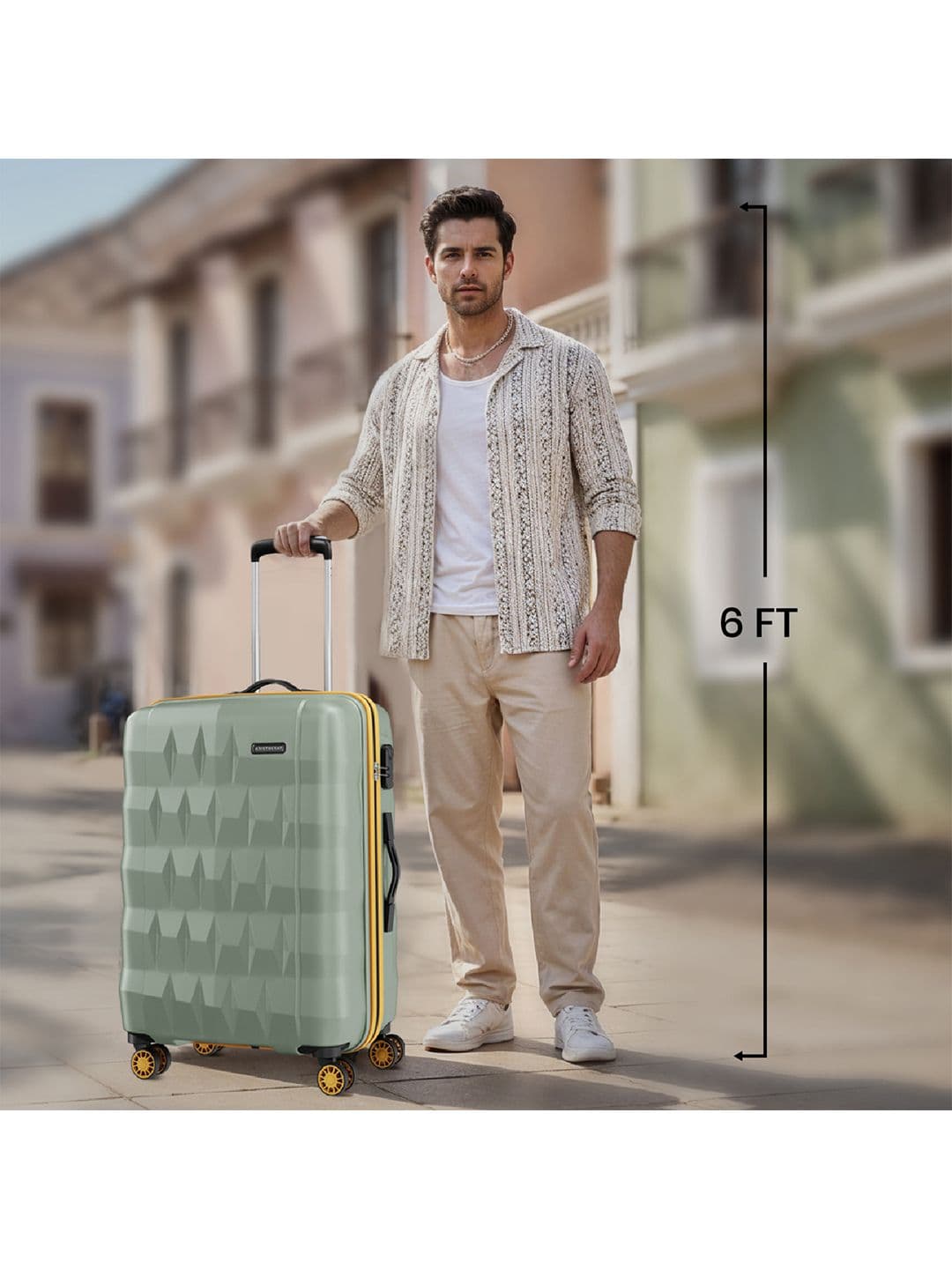 Aristocrat Comet Green Medium Hard Luggage 66cm Check-in Trolley Bag with Smooth 8-Wheel thumbnail 2