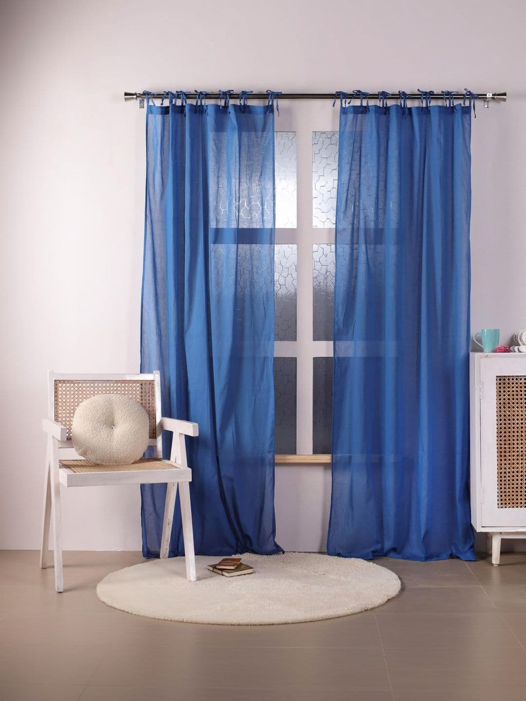 Gulaab Jaipur Blue Set of 2 Sheer Window Curtain thumbnail 6