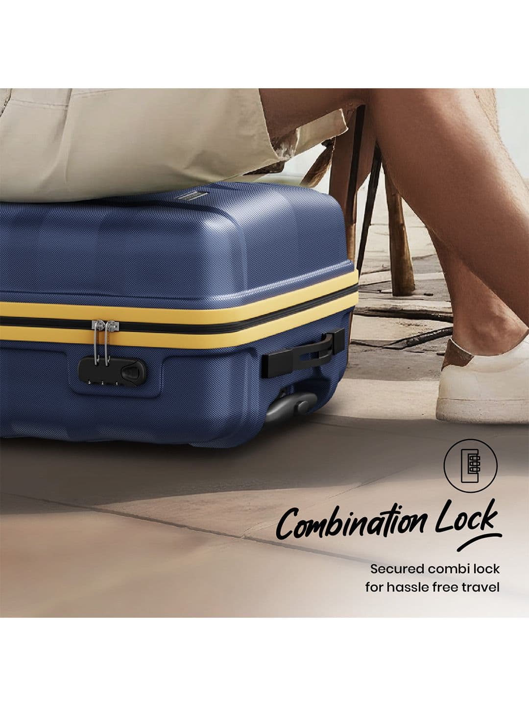 Aristocrat Comet Blue Small Hard Luggage 56cm Cabin Trolley Bag with Smooth 8-Wheel thumbnail 6