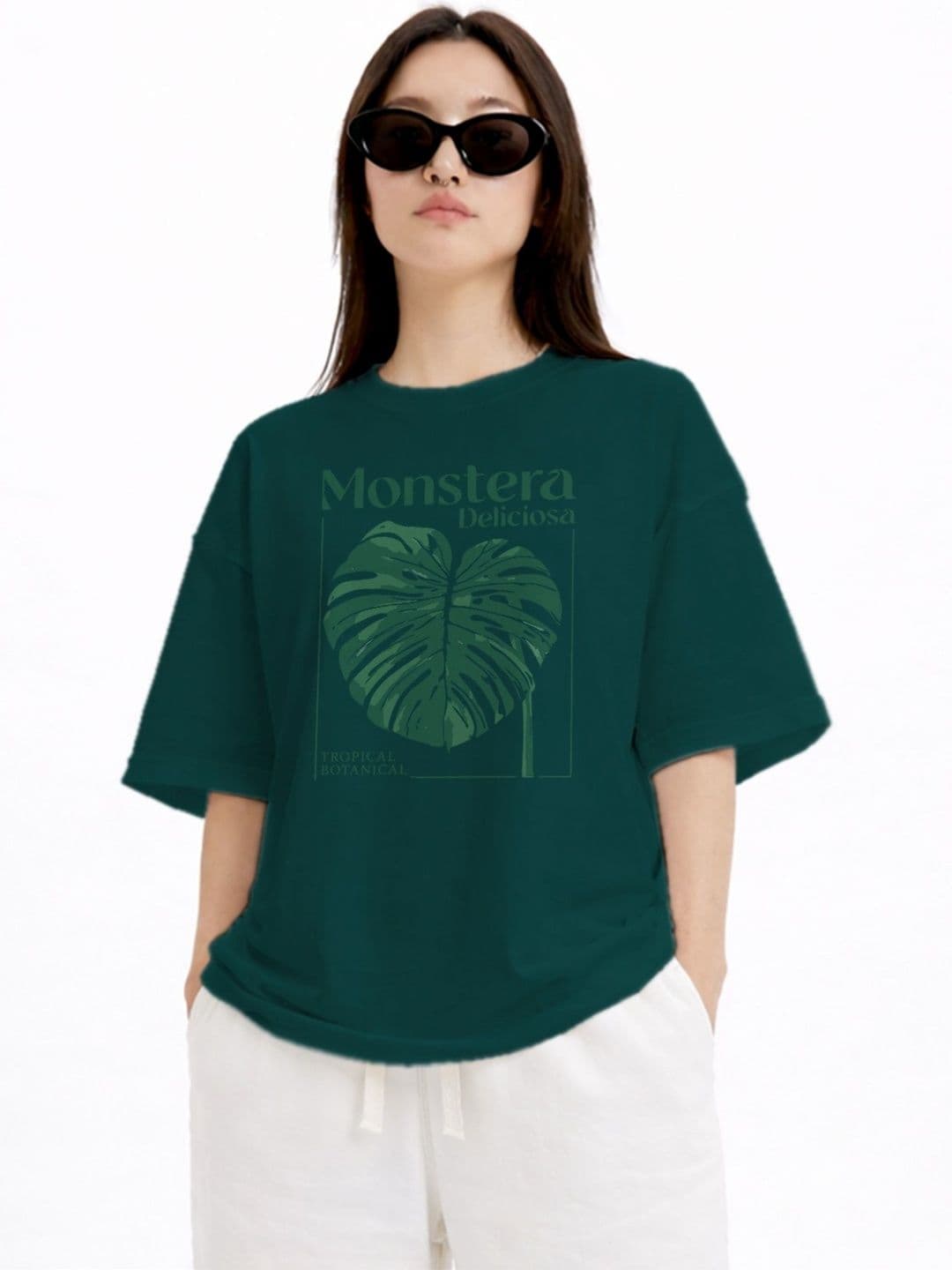 The Roadster Lifestyle Co Printed Organic Cotton Round Neck Oversized Tshirt - view 1