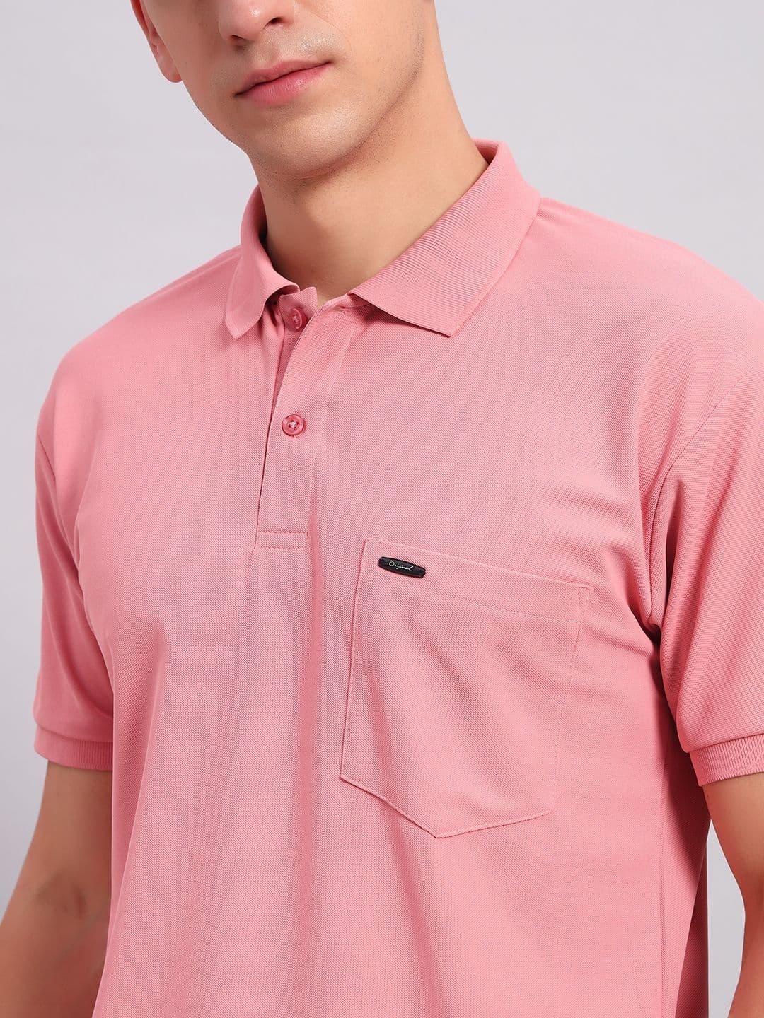 Resilience Pink Polo Collar Regular Fit T-shirt thumbnail 3