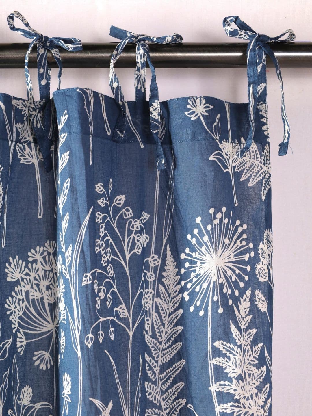 Gulaab Jaipur Blue & White Set of 2 Floral Window Curtain thumbnail 7