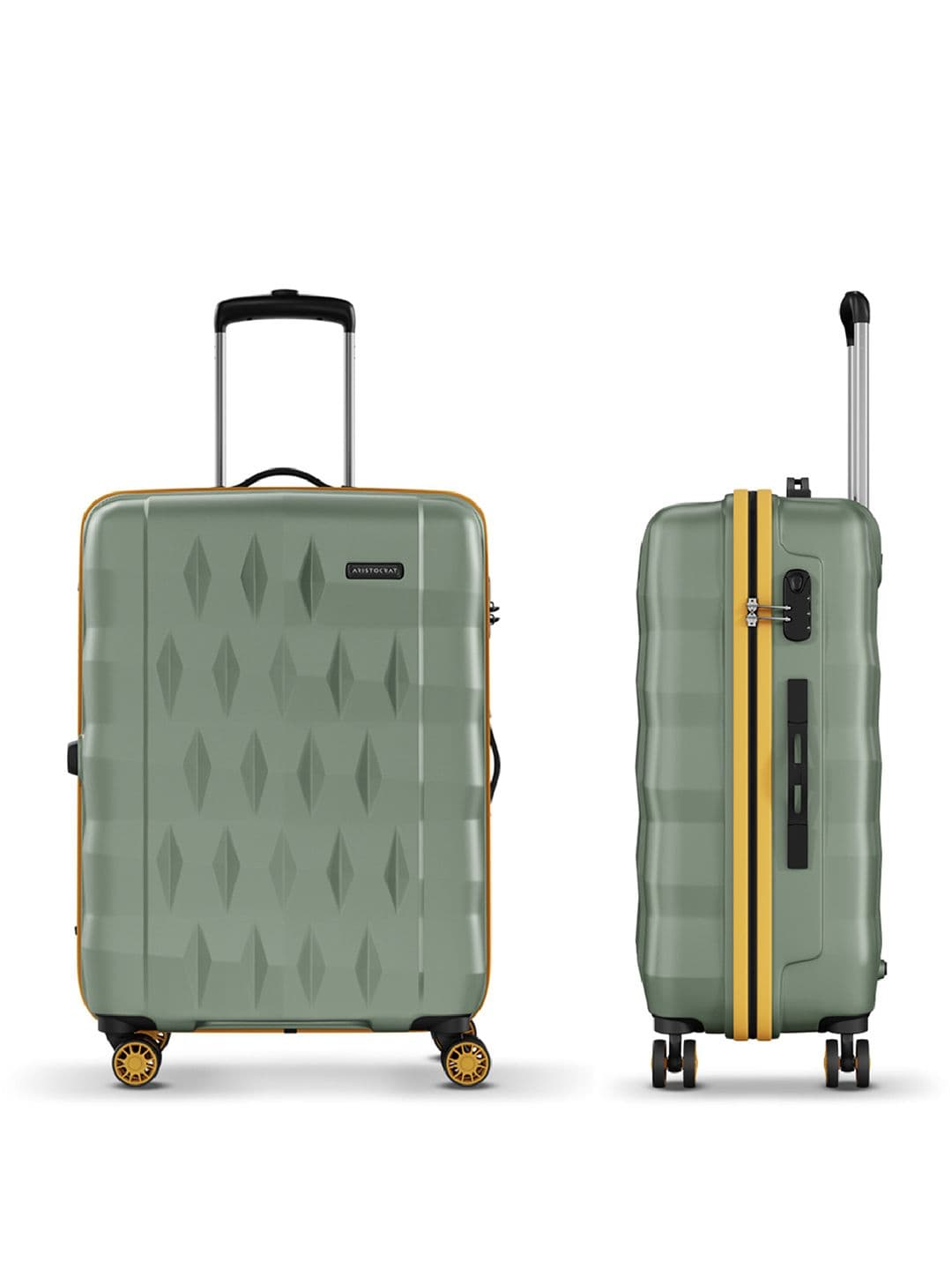 Aristocrat Comet Green Large Hard Luggage 76cm Check-in Trolley Bag with Smooth 8-Wheel thumbnail 4