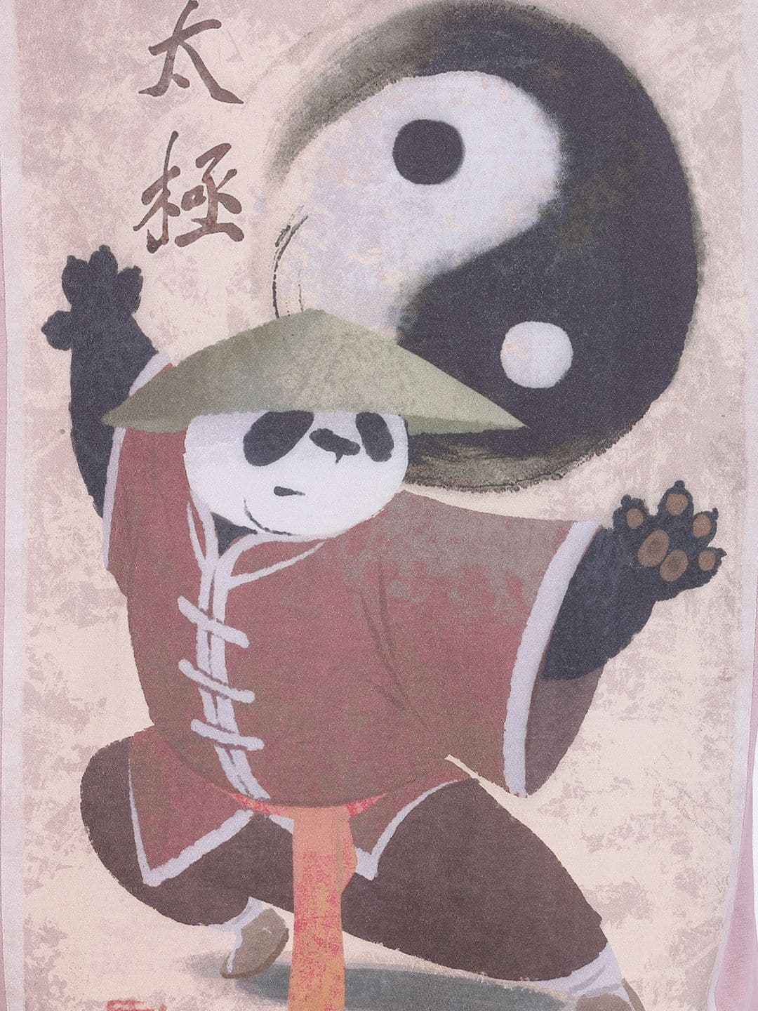 Sztori Plus Size Kung Fu Panda Printed Drop-Shoulder Sleeves Pure Cotton T-shirt thumbnail 5