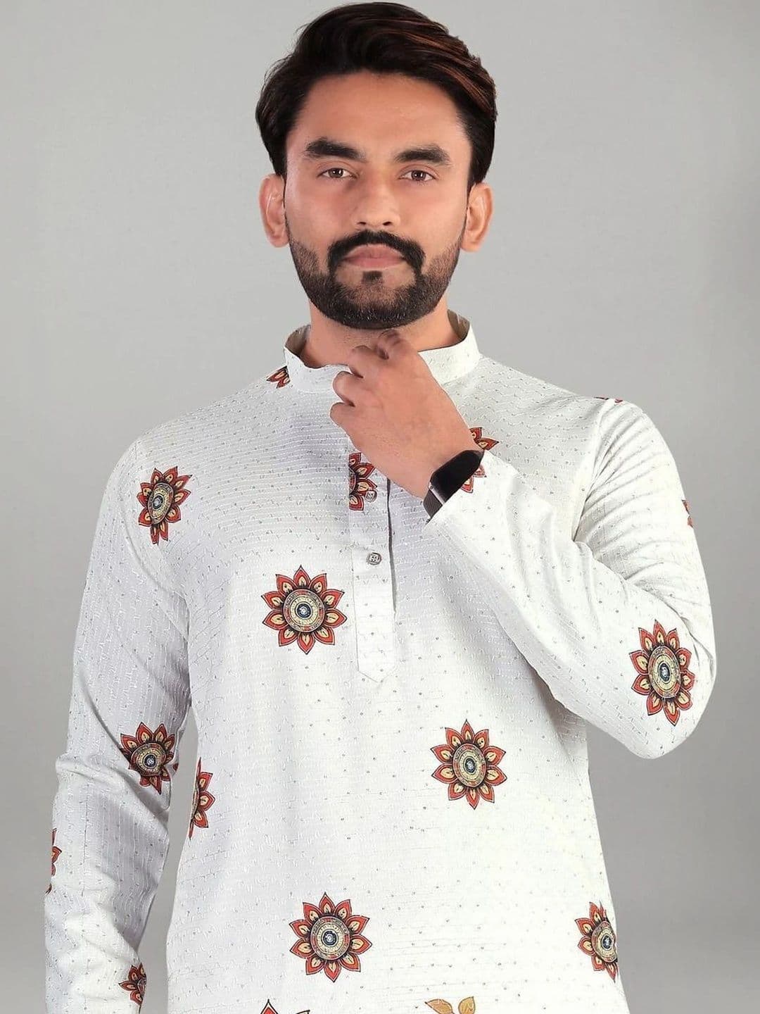 KURTA WALLAH Men Ethnic Motifs Printed Indie Prints Kurta thumbnail 2