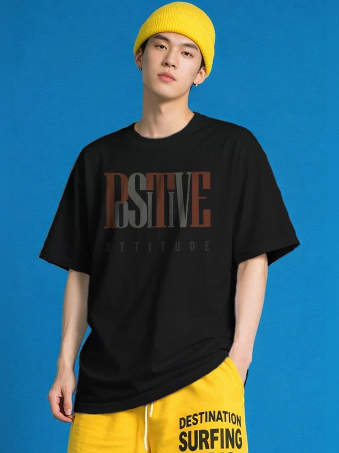 The Roadster Lifestyle Co Printed Organic Cotton Round Neck Oversized Tshirt - view 1