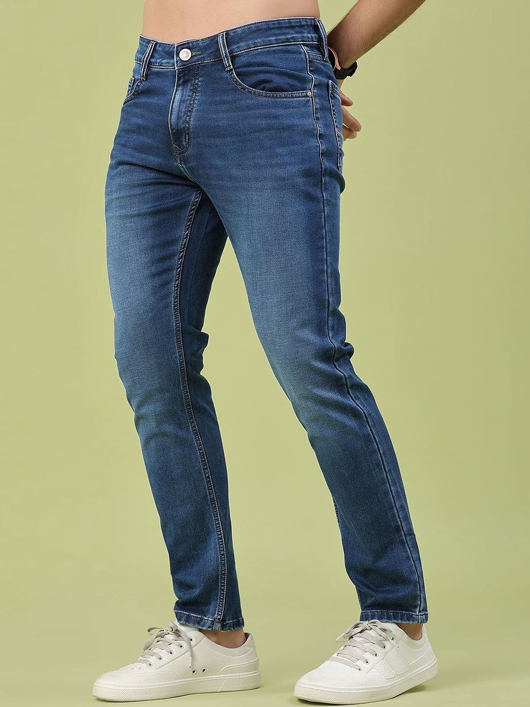 V-Mart Men Skinny Fit Mid-Rise Light Fade Jeans thumbnail 6