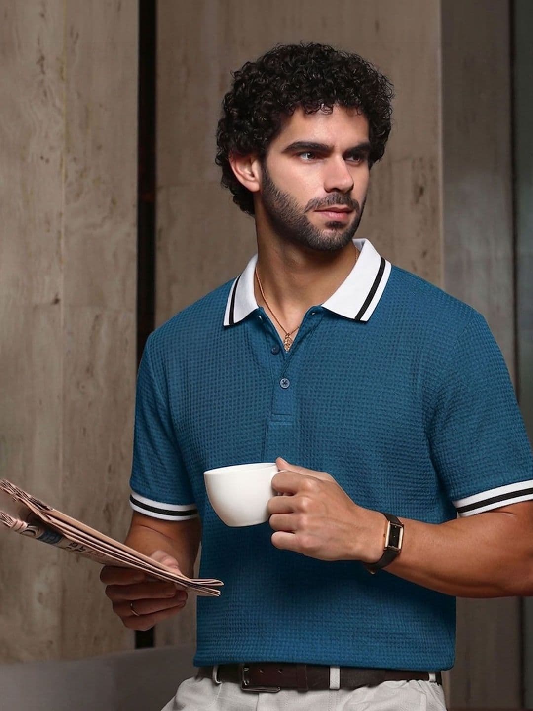 THE BEETEL HOUSE Men Polo Collar T-shirt thumbnail 2
