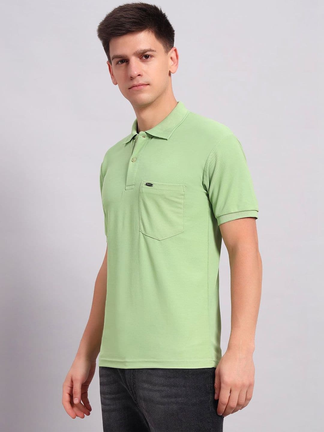 Resilience Lime Green Polo Collar Regular Fit T-shirt thumbnail 2