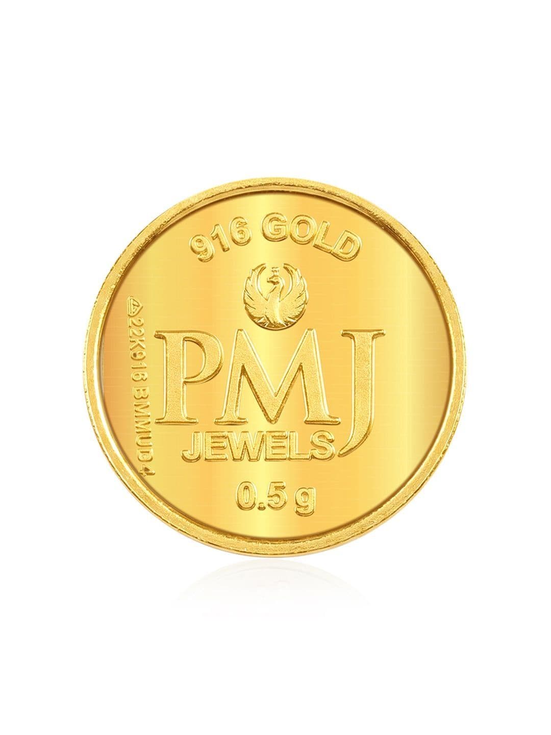 PMJ Jewels Goddess Lakshmi 22KT Gold Coin- 0.500 gm thumbnail 3
