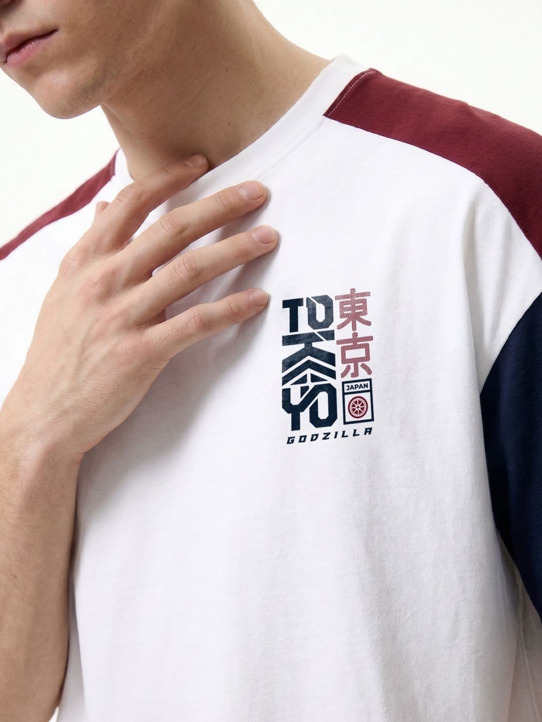 Crazymonk Men Colourblocked Round Neck Cotton Oversized T-shirt thumbnail 3