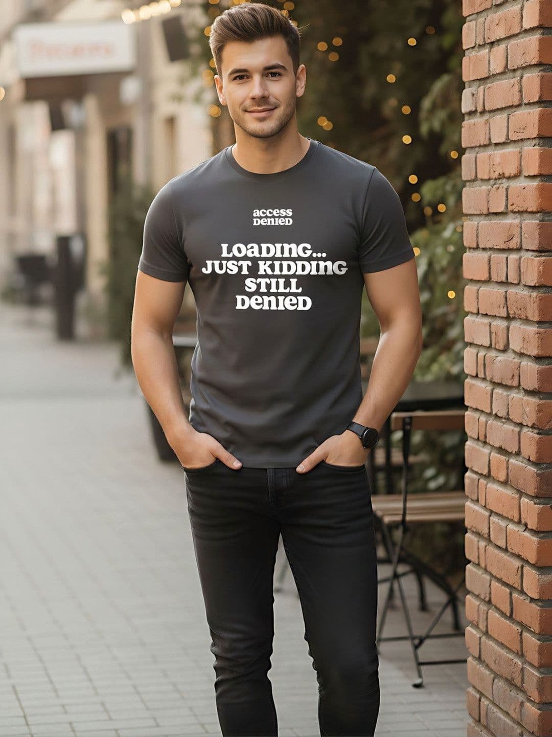 SYMBLANCE Men Typography Printed T-shirt thumbnail 5