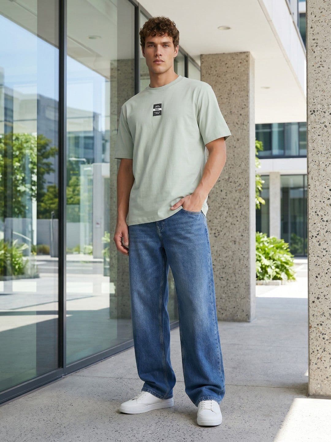 glitchez Typography Printed Relaxed Fit T-shirt thumbnail 4