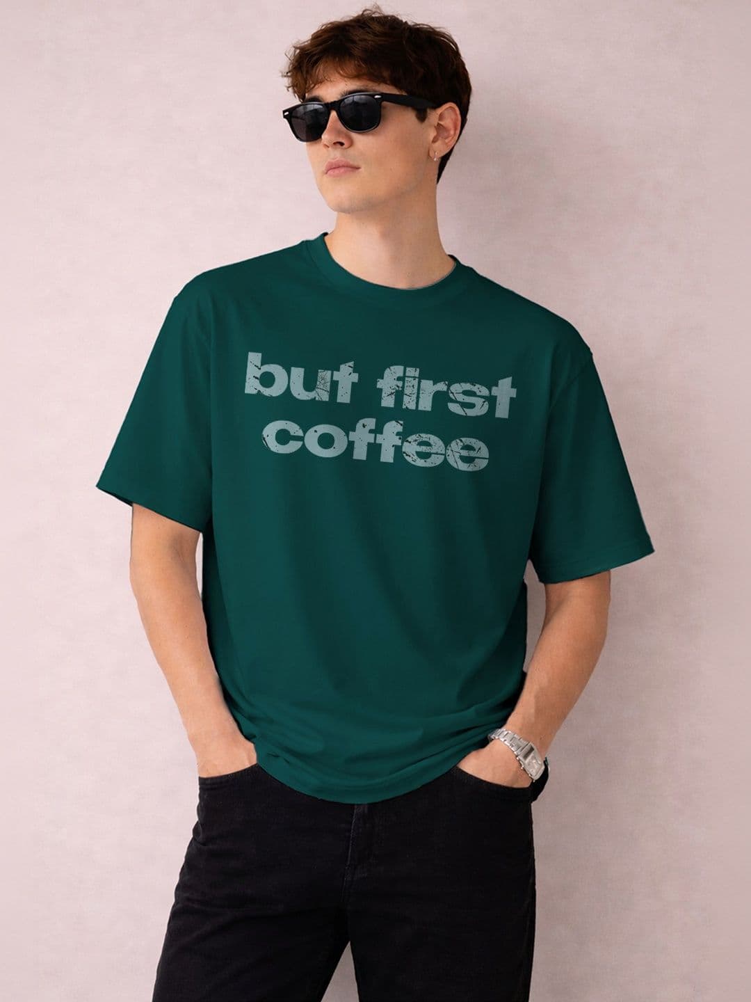 The Roadster Lifestyle Co Printed Organic Cotton Round Neck Oversized Tshirt - view 1