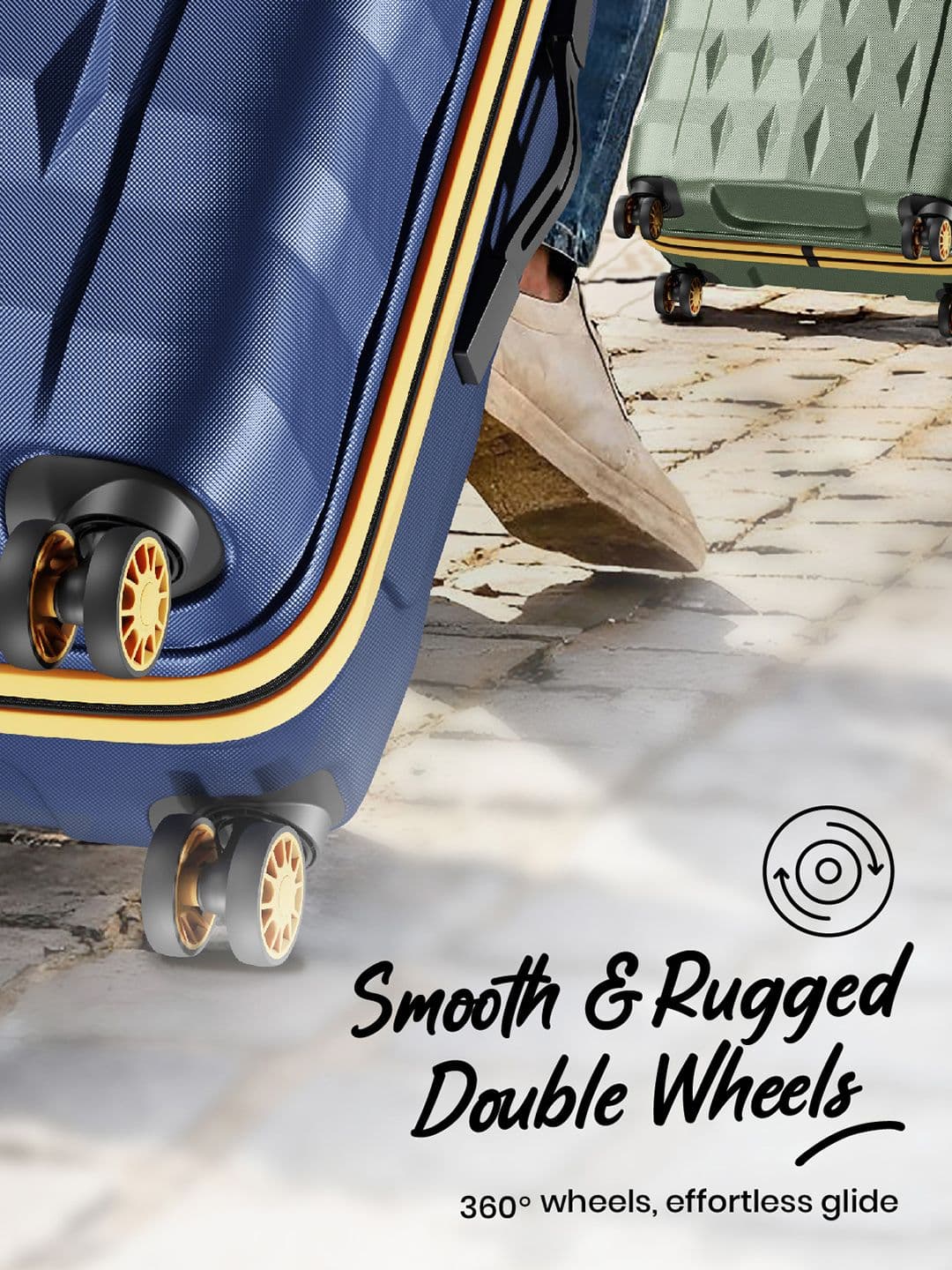 Aristocrat Comet Blue Large Hard Luggage 76cm Check-in Trolley Bag with Smooth 8-Wheel thumbnail 6