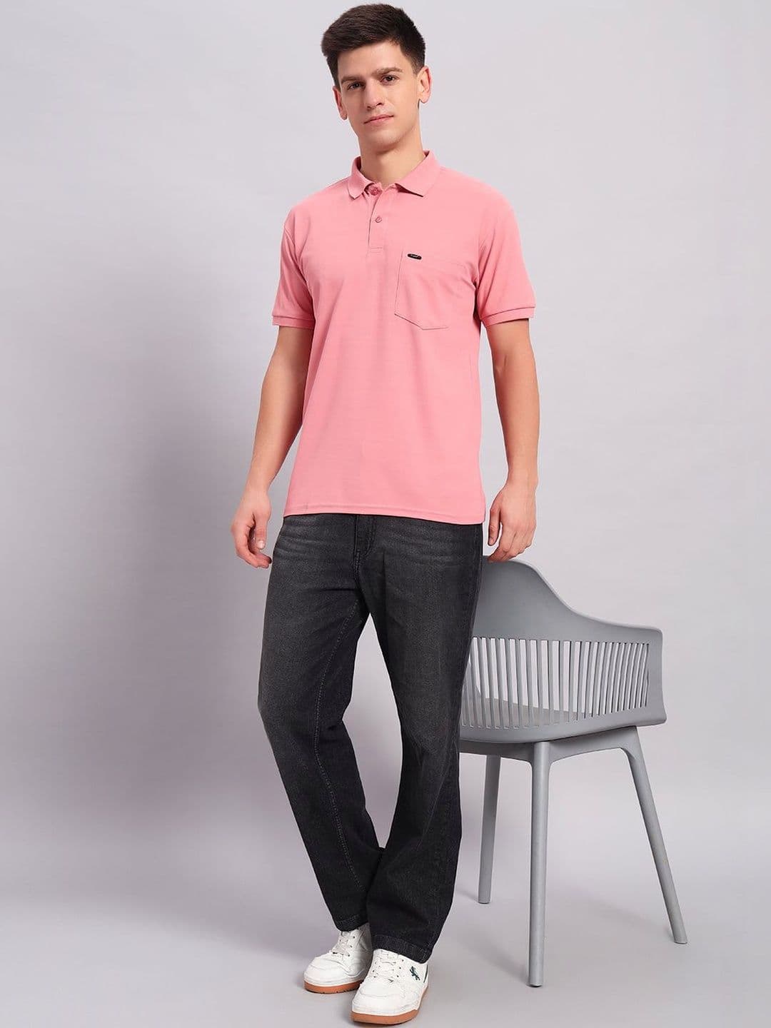 Resilience Pink Polo Collar Regular Fit T-shirt thumbnail 2