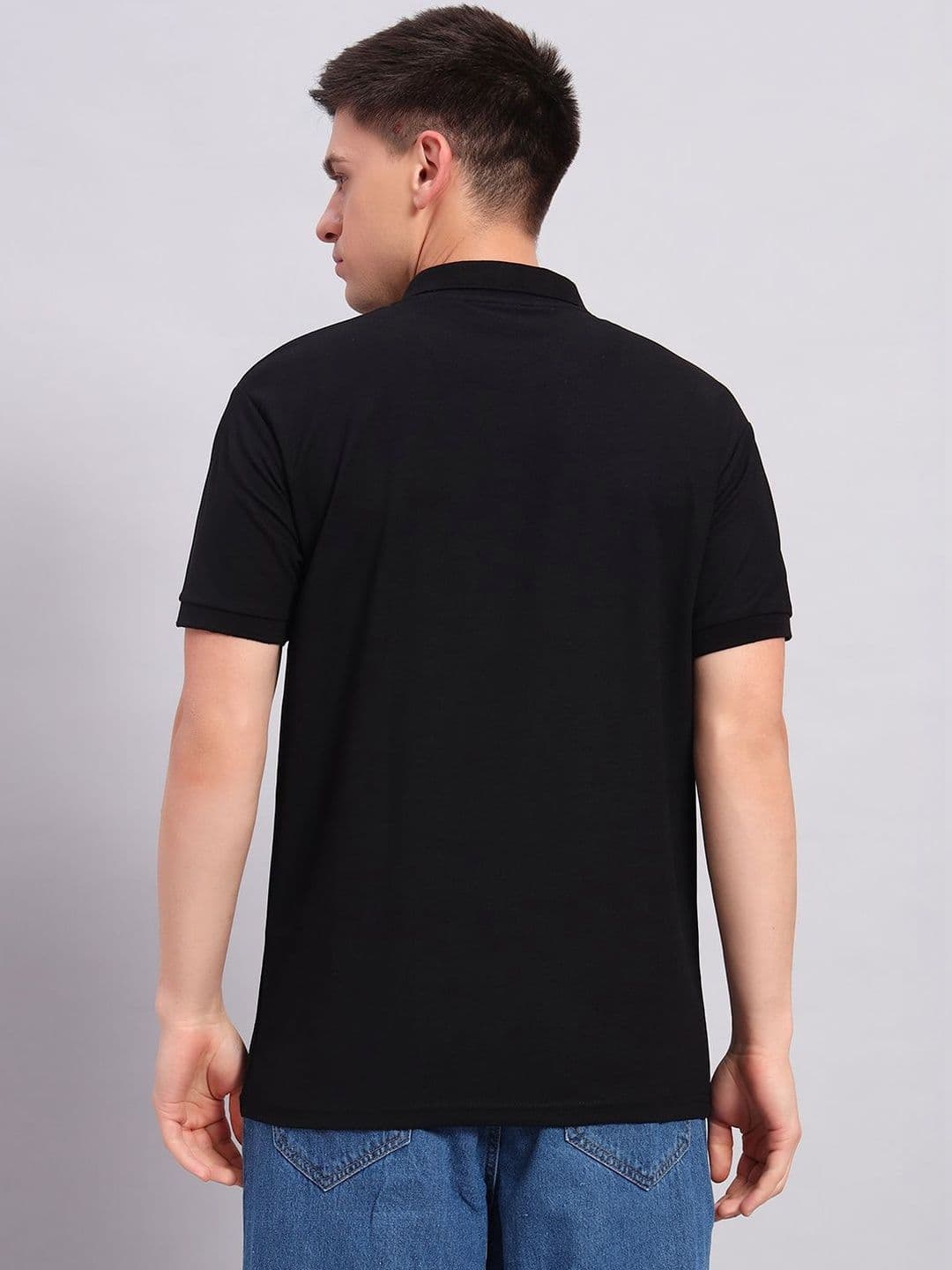 Resilience Black Polo Collar Regular Fit T-shirt thumbnail 2