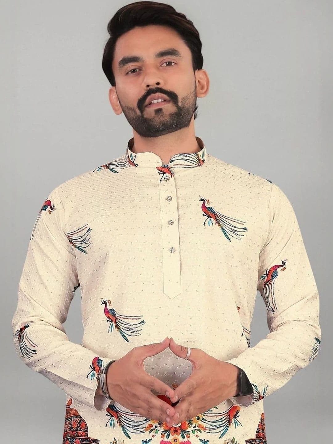 KURTA WALLAH Men Ethnic Motifs Printed Kurta thumbnail 2