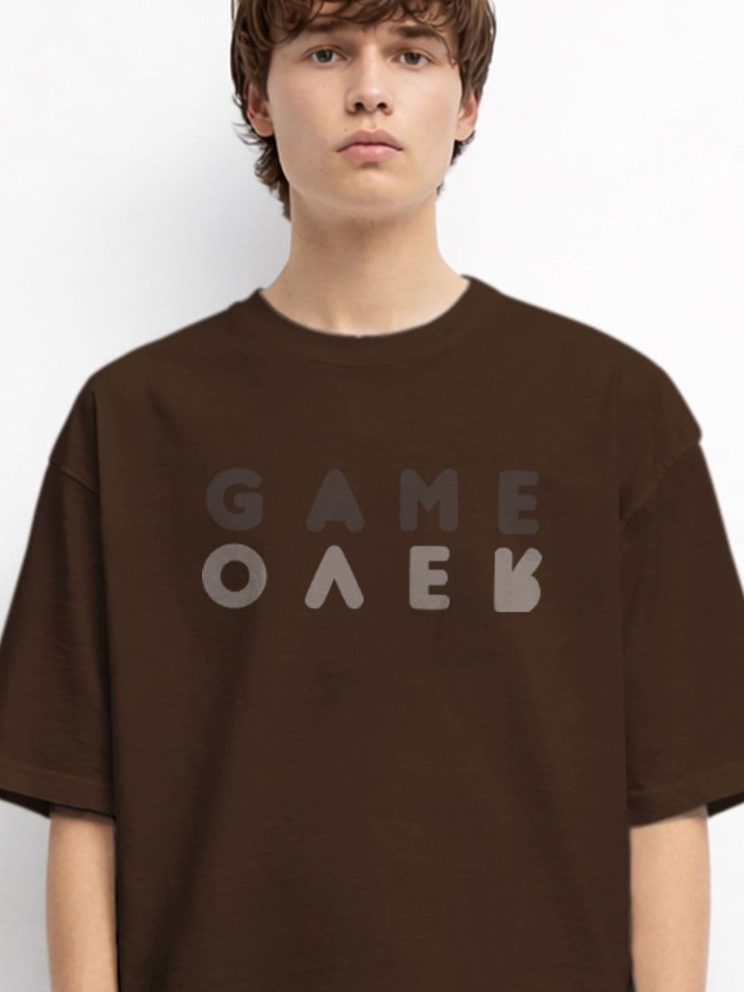 The Roadster Lifestyle Co Printed Organic Cotton Round Neck Oversized Tshirt thumbnail 3