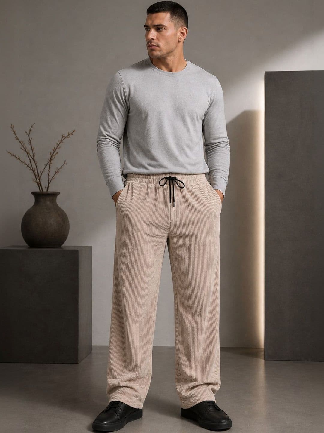 SZN Men Regular Fit Textured Track Pants thumbnail 5
