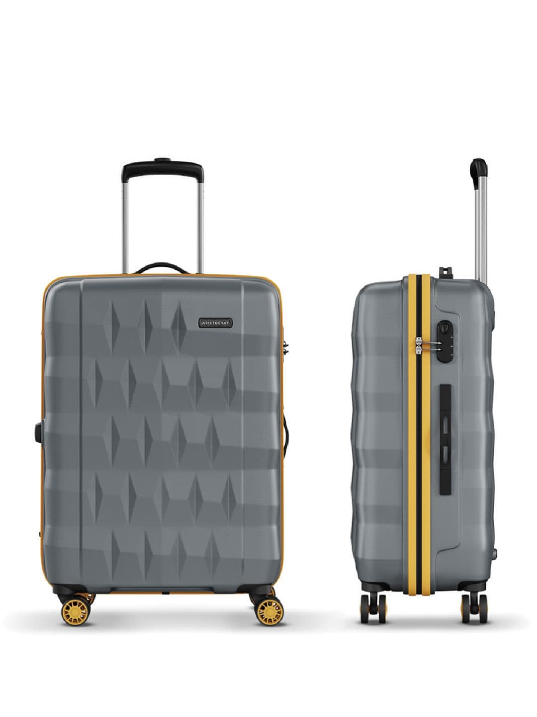 Aristocrat Comet Grey Large Hard Luggage 76cm Check-in Trolley Bag with Smooth 8-Wheel thumbnail 3