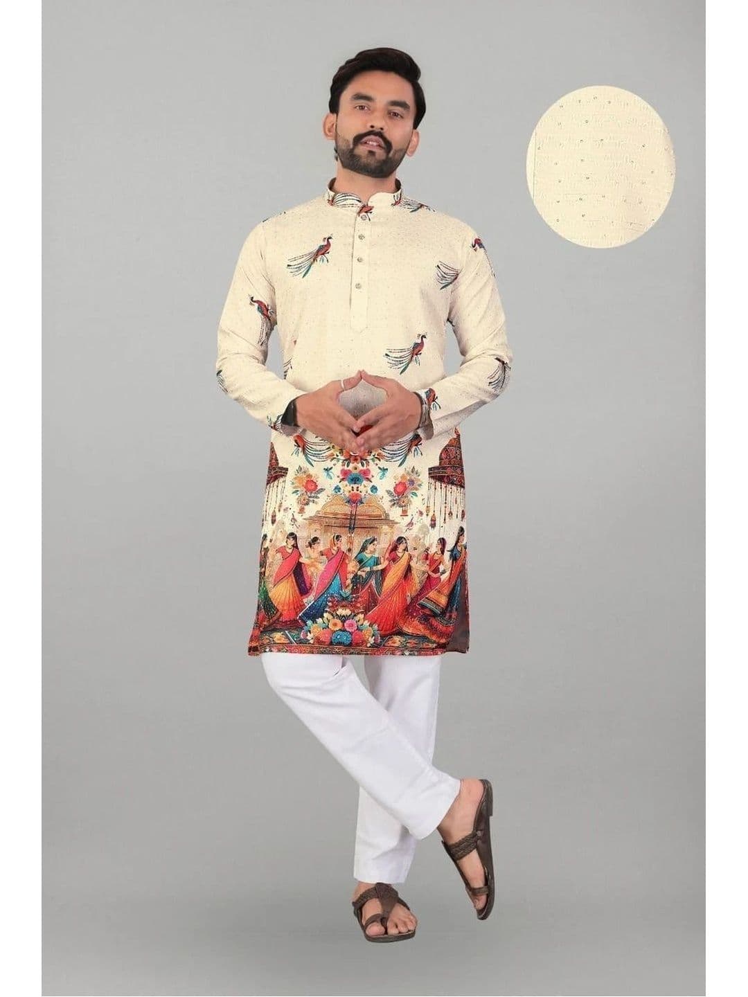 KURTA WALLAH Men Ethnic Motifs Printed Kurta thumbnail 4