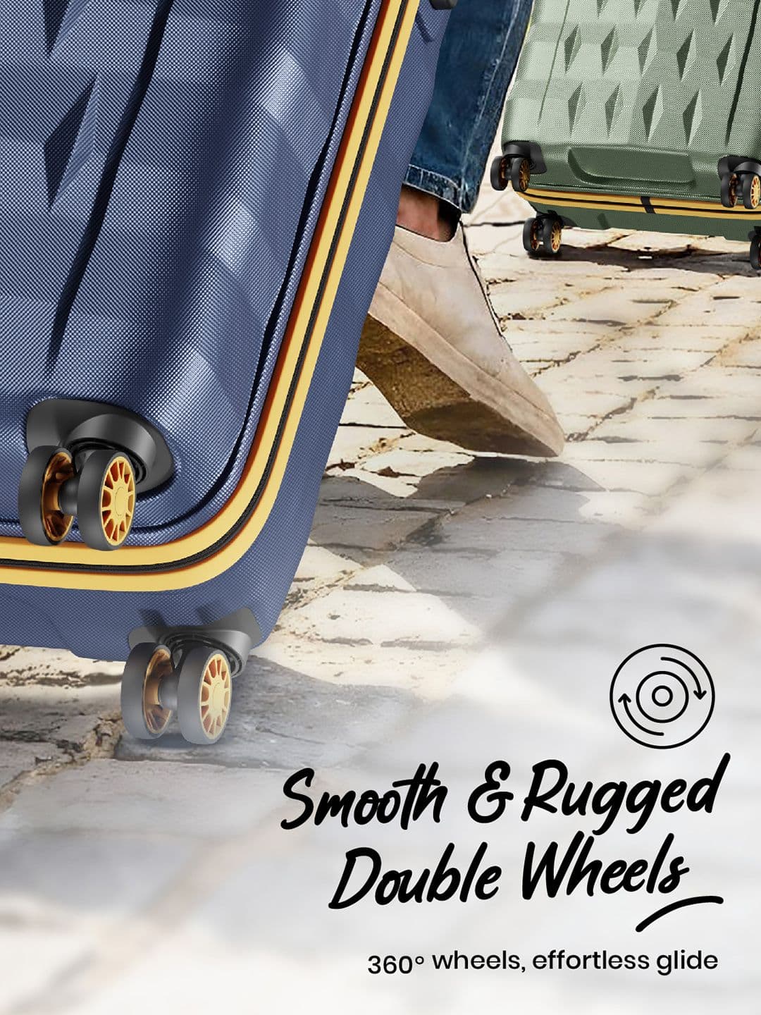 Aristocrat Comet Blue Small Hard Luggage 56cm Cabin Trolley Bag with Smooth 8-Wheel thumbnail 2