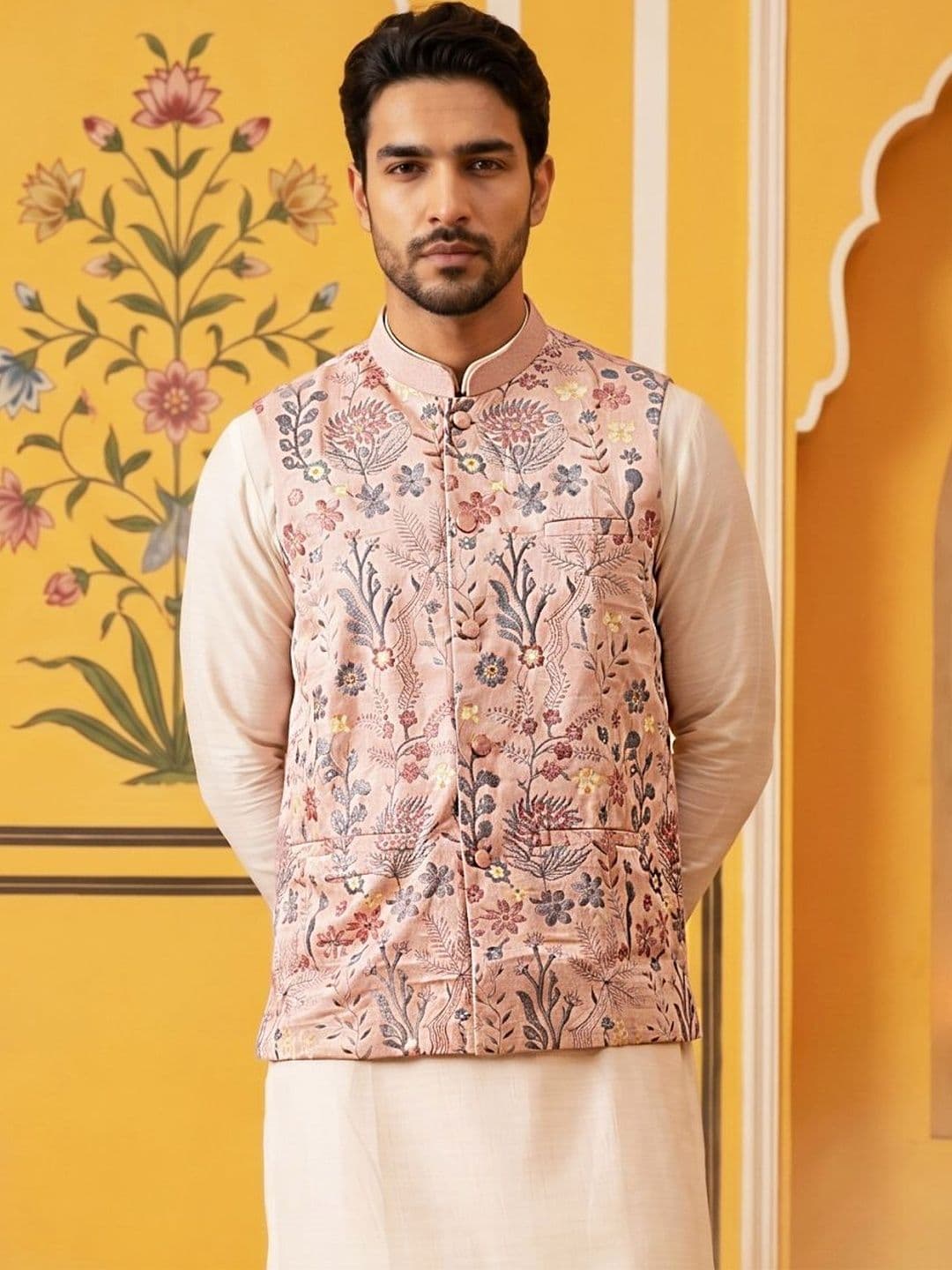 Jompers Printed Satin Nehru Jackets thumbnail 2