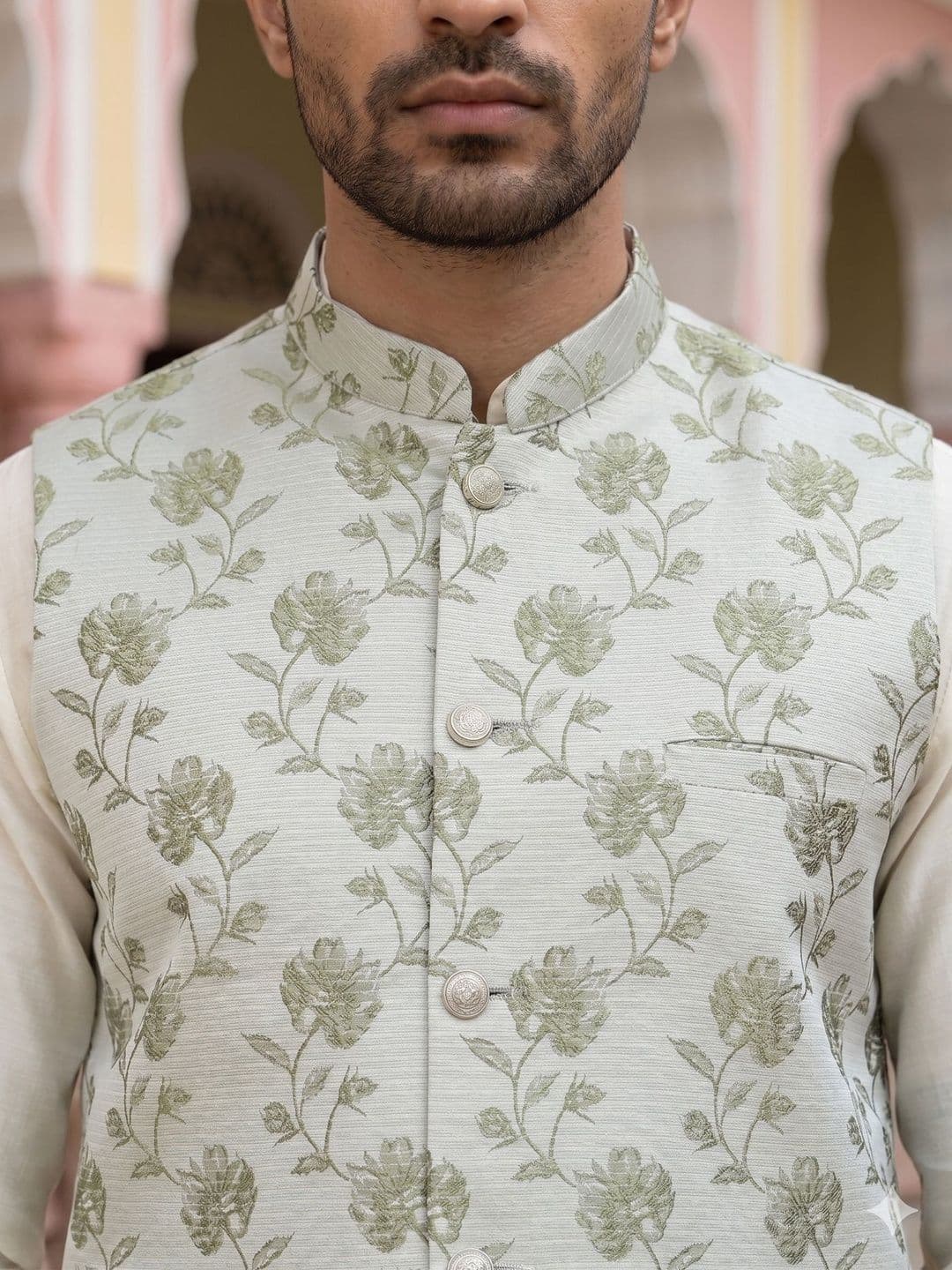 Jompers Printed Satin Nehru Jackets thumbnail 6