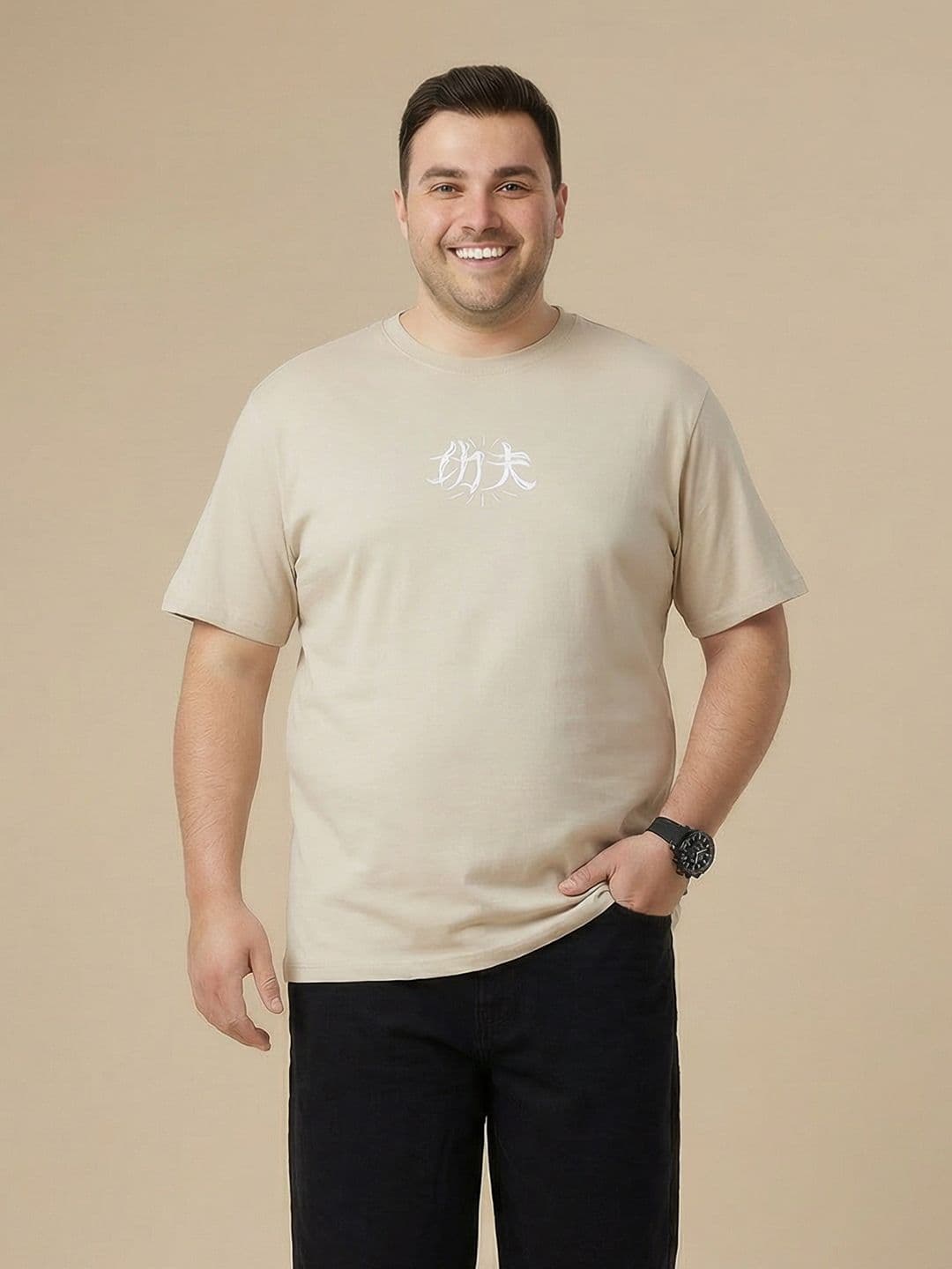 Sztori Plus Size Printed Cotton T-shirt thumbnail 8