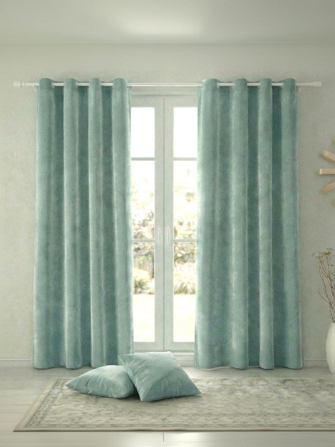 Home Spark Sea Green Set of 2 Room Darkening Door Curtain thumbnail 4