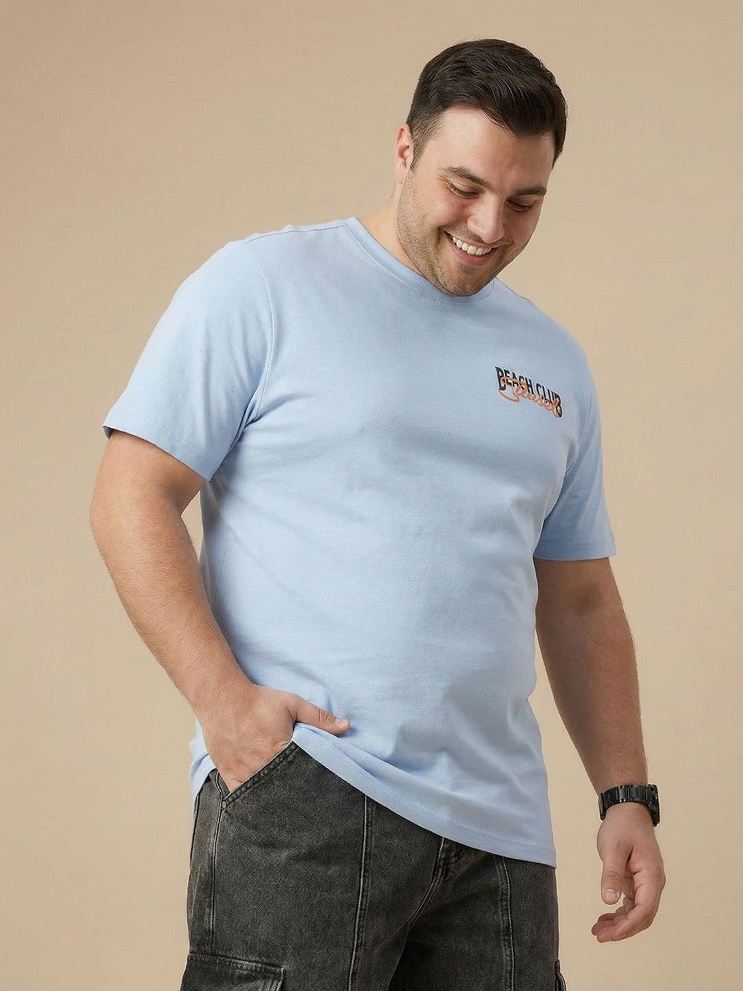 Sztori Plus Size Printed Pure Cotton T-shirt thumbnail 5