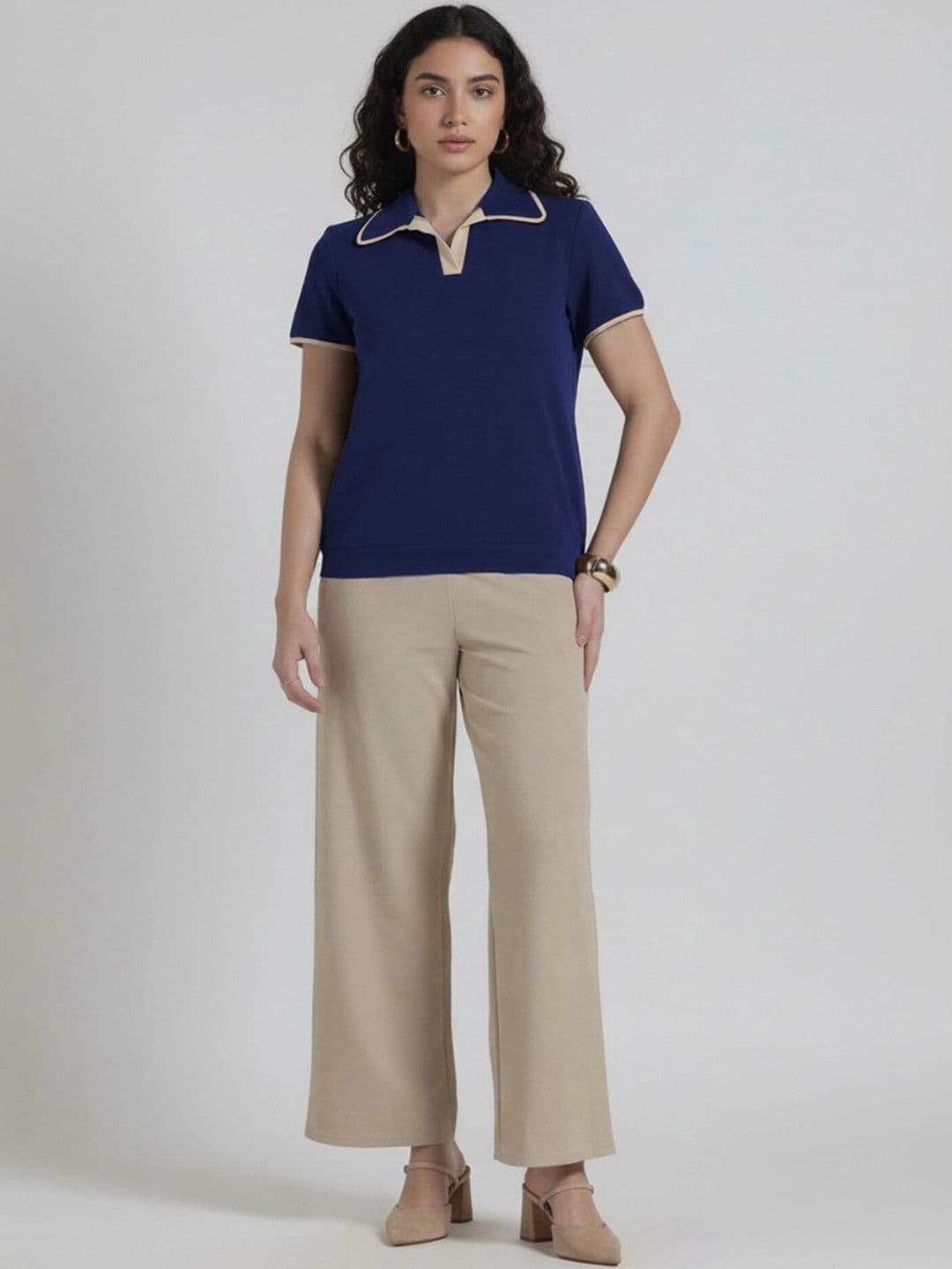 glitchez Solid Top with Palazzos thumbnail 5