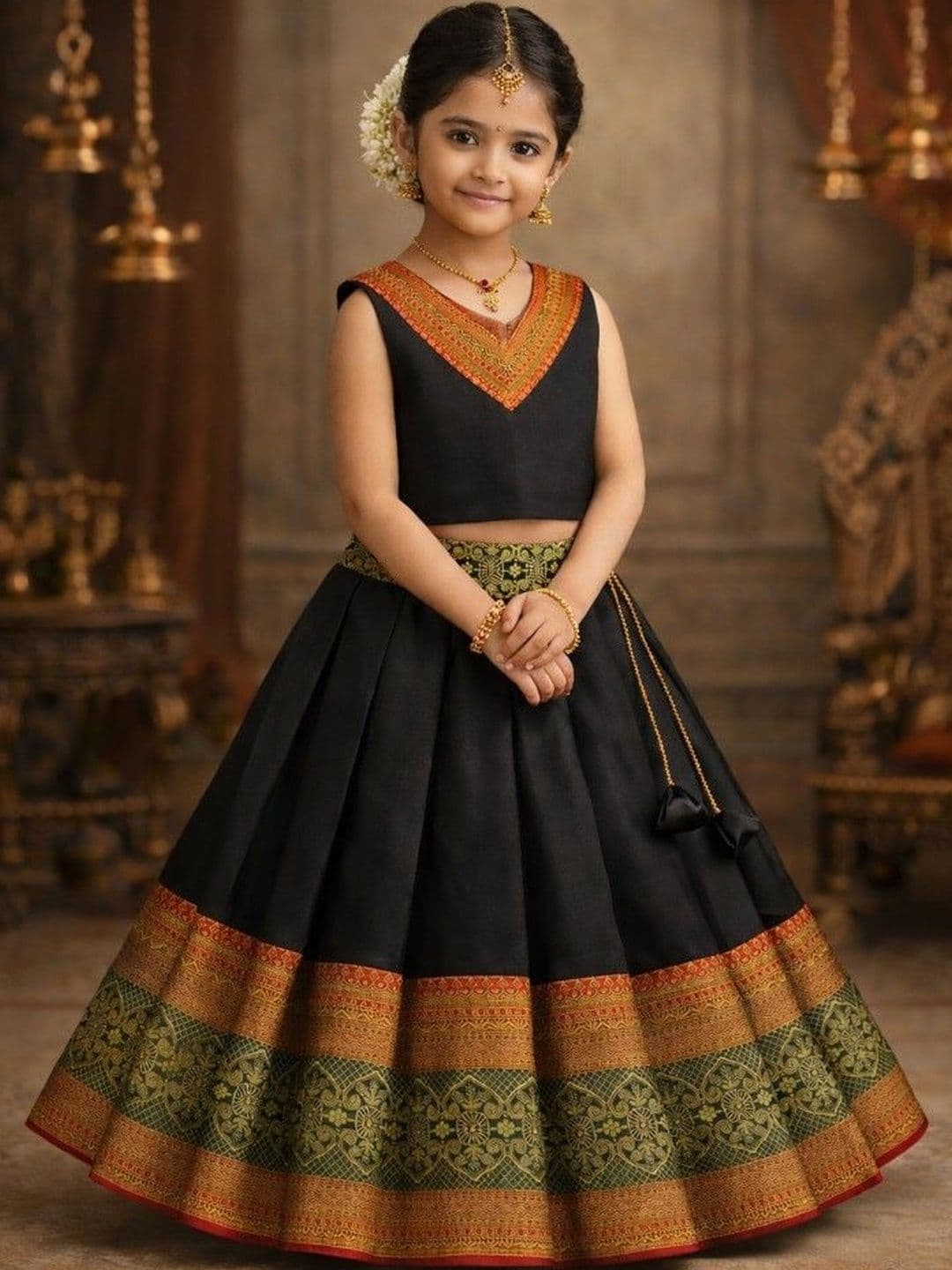 Xepon Girls Embellished Ready to Wear Lehenga & - view 1