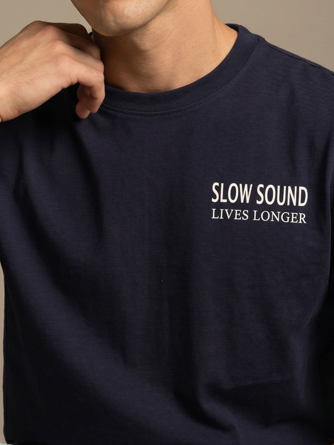 glitchez Vinyl Sounds Better Typography Printed Relaxed Fit T-shirt thumbnail 4