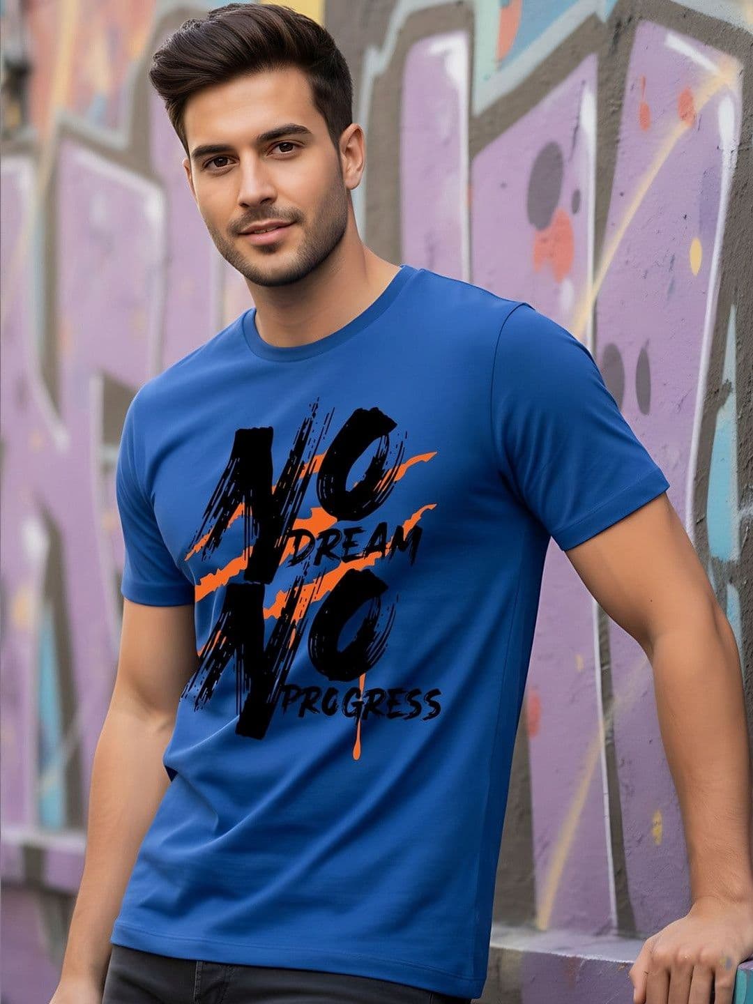 SYMBLANCE Men Typography Printed T-shirt thumbnail 2