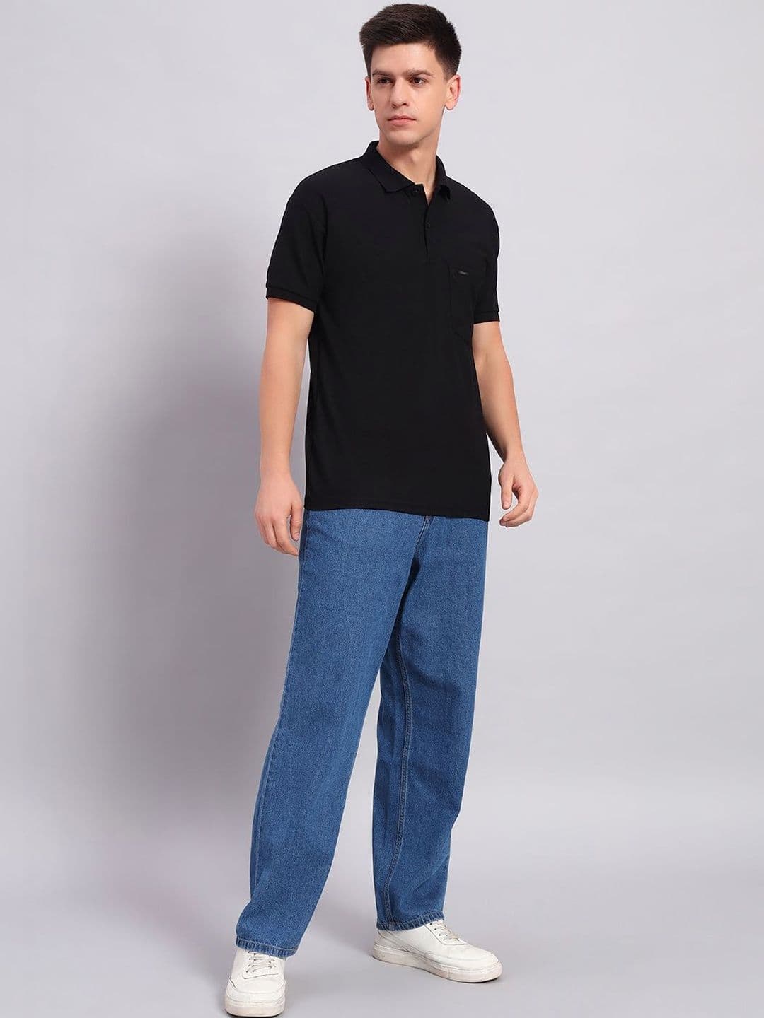 Resilience Black Polo Collar Regular Fit T-shirt thumbnail 4