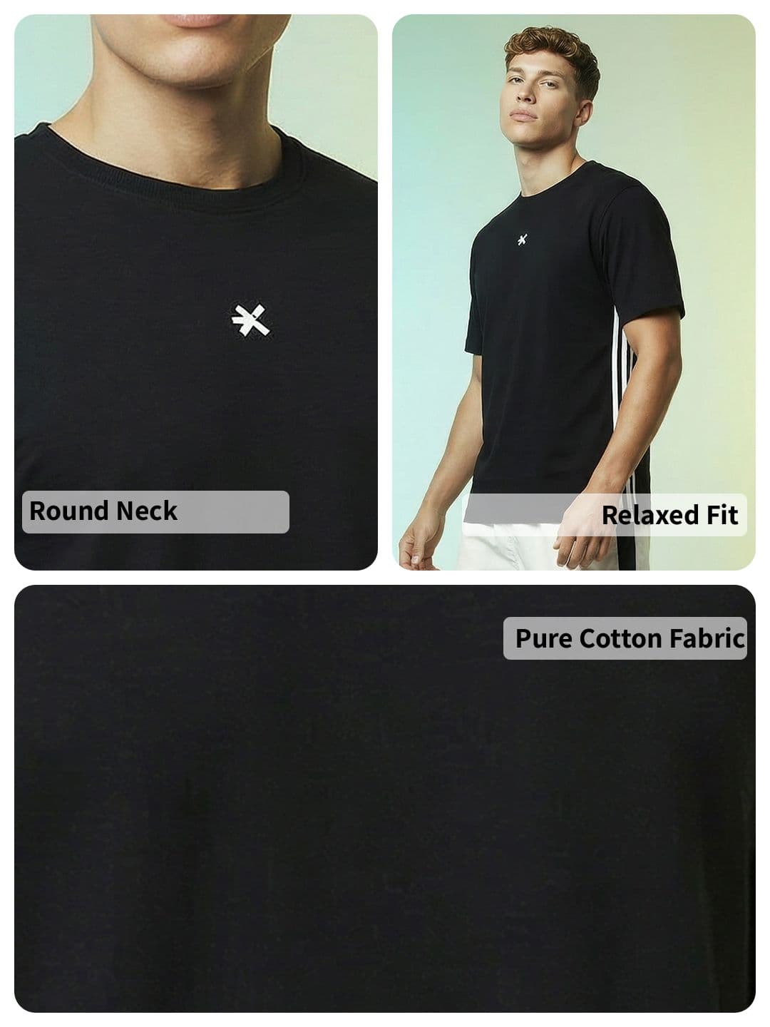 HRX by Hrithik Roshan Side Striped Pure Cotton Relaxed Fit Lifestyle T-shirt thumbnail 6