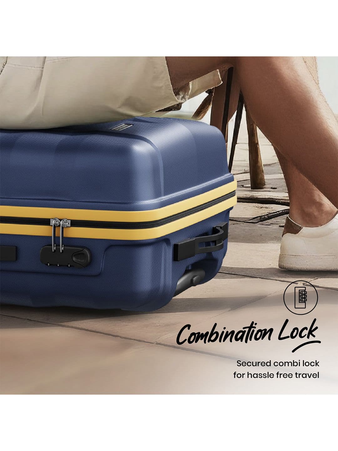 Aristocrat Comet Blue Large Hard Luggage 76cm Check-in Trolley Bag with Smooth 8-Wheel thumbnail 2