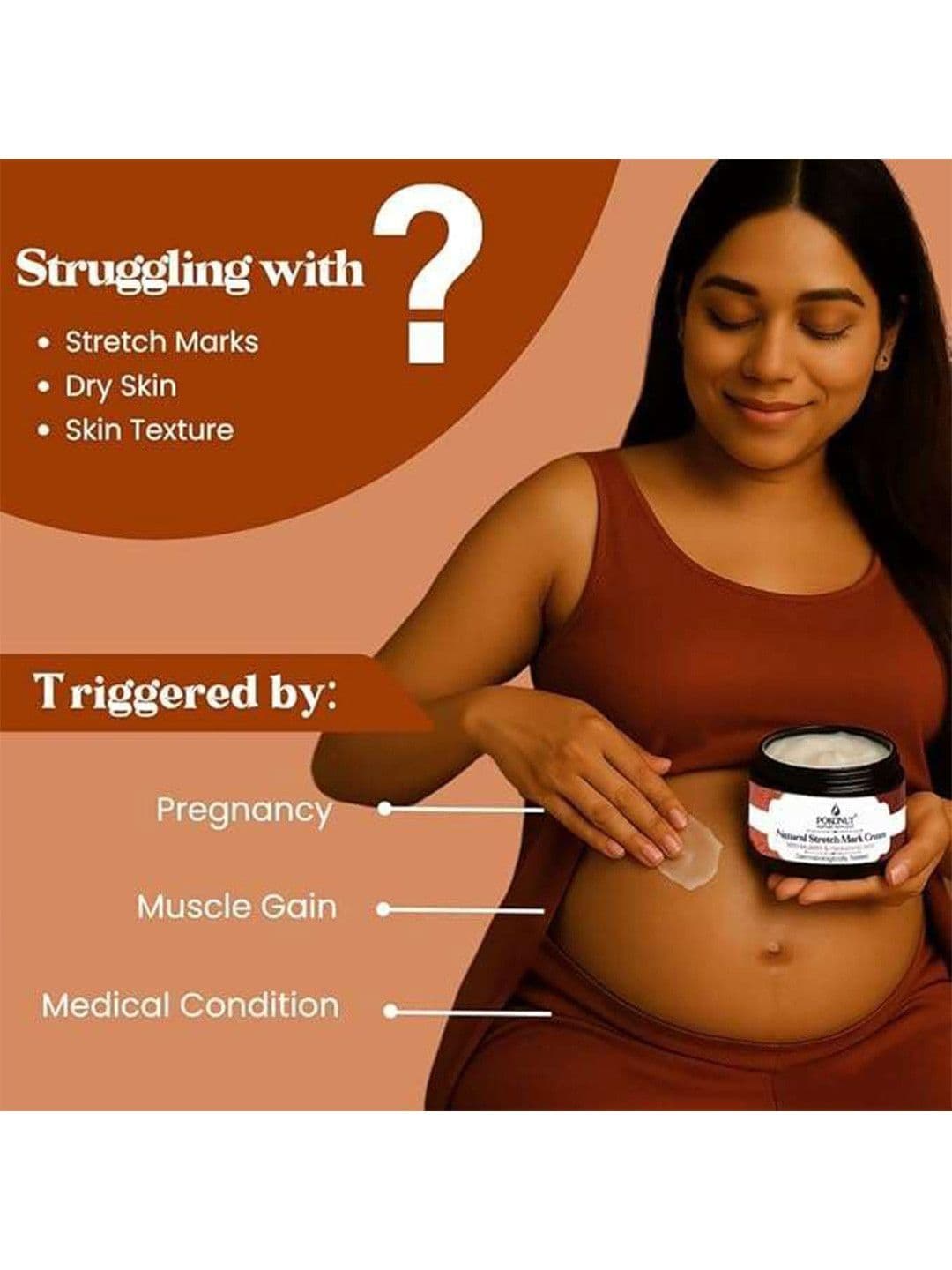 Pokonut Natural Stretch Mark Cream With Mulethi & Hyaluronic Acid - 50 g thumbnail 6