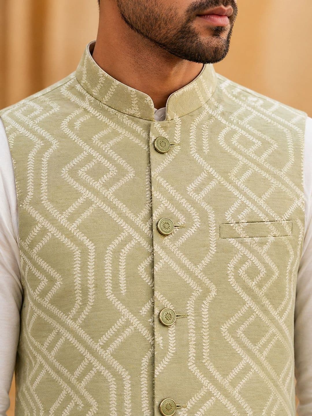 Jompers Printed Satin Nehru Jackets thumbnail 6