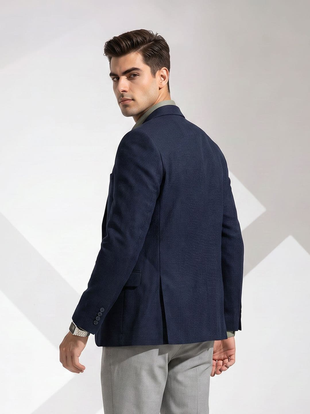 INVICTUS Notched Lapel Collar Slim Fit Single Breasted Formal Blazer thumbnail 5