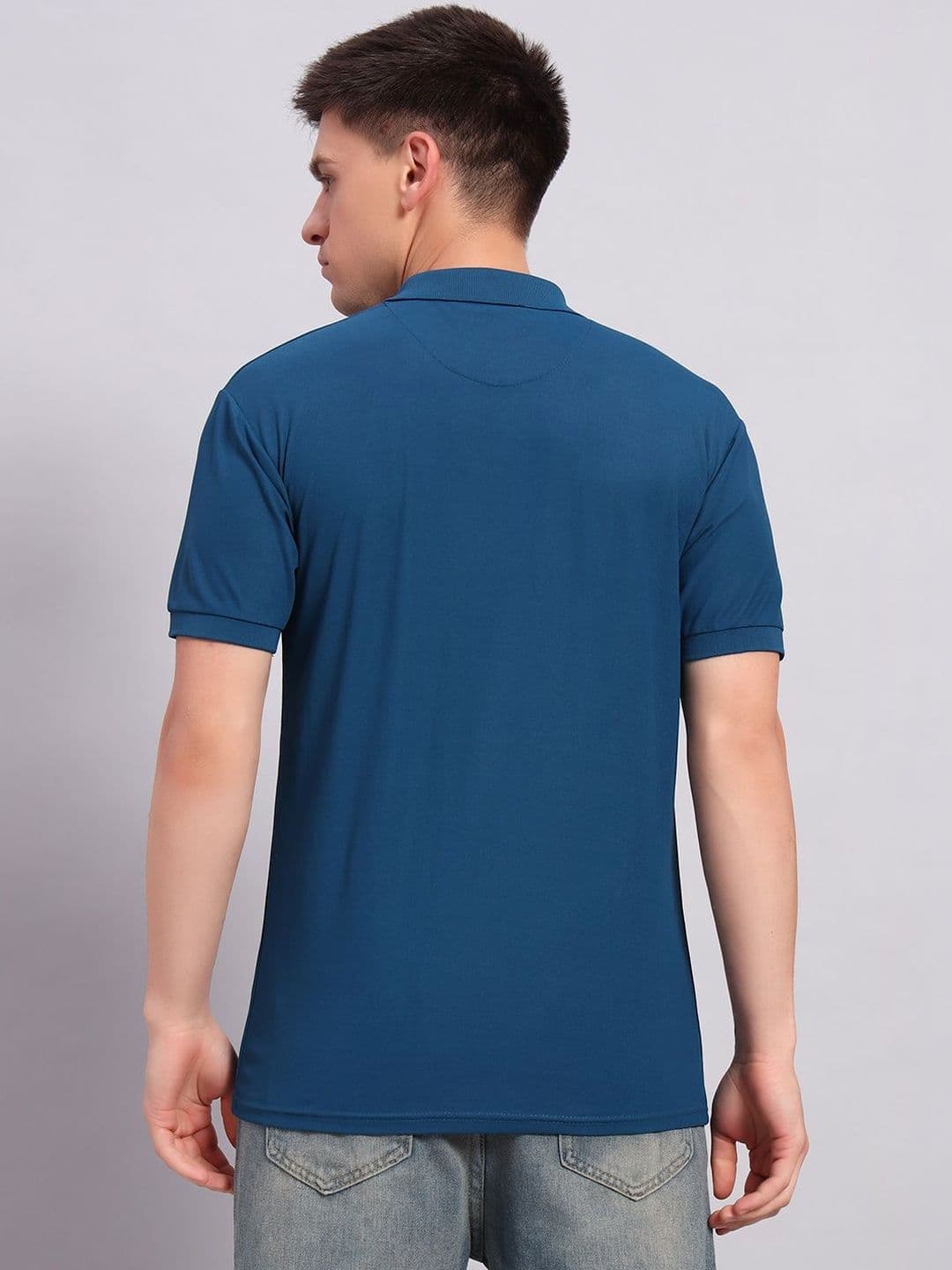 Resilience Blue Polo Collar Regular Fit T-shirt for Men thumbnail 4