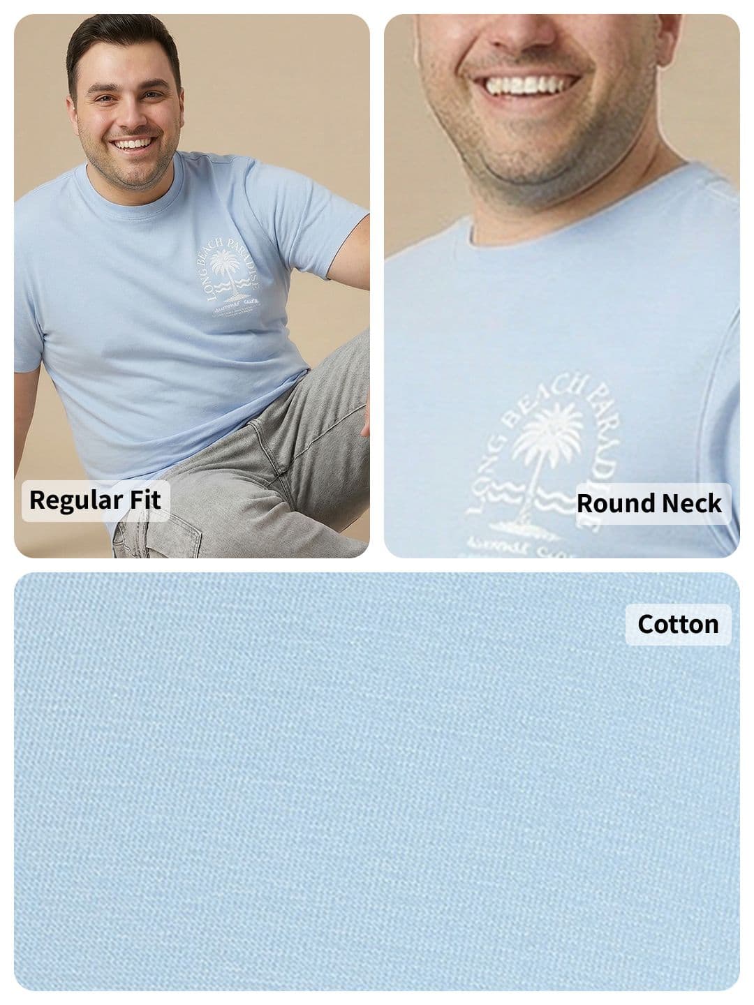 Sztori Plus Size Pure Cotton T-shirt thumbnail 4