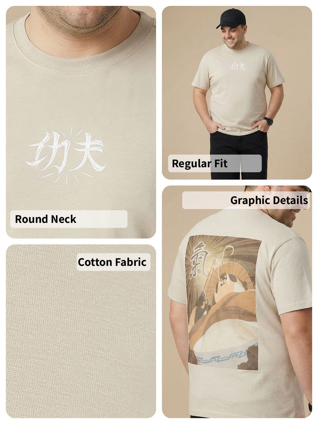 Sztori Plus Size Printed Cotton T-shirt thumbnail 4