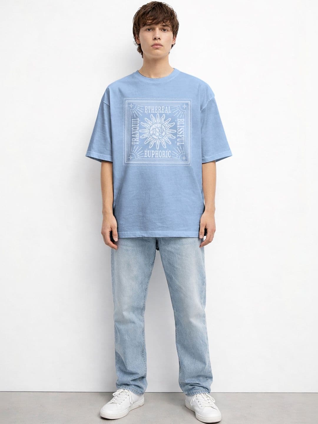 The Roadster Lifestyle Co Printed Organic Cotton Round Neck Oversized Tshirts thumbnail 5