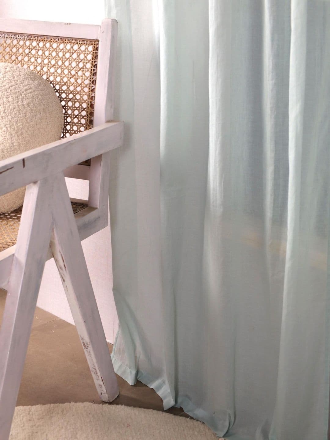 Gulaab Jaipur Grey Set of 2 Sheer Long Door Curtain thumbnail 3