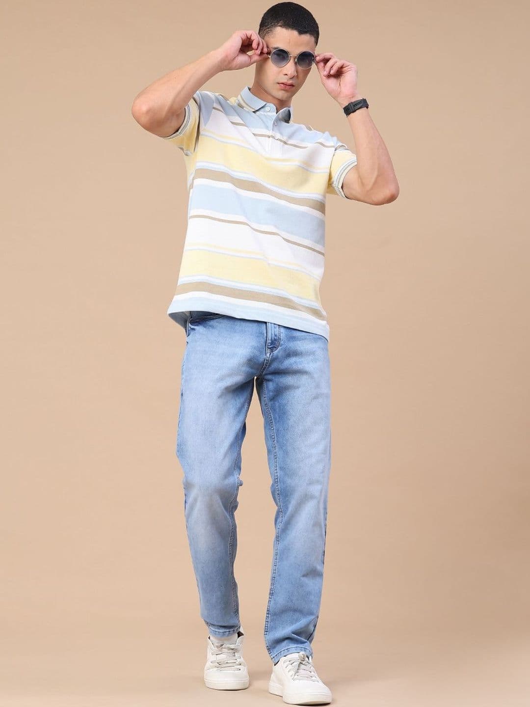 V-Mart Men Striped Polo Collar T-shirt thumbnail 4