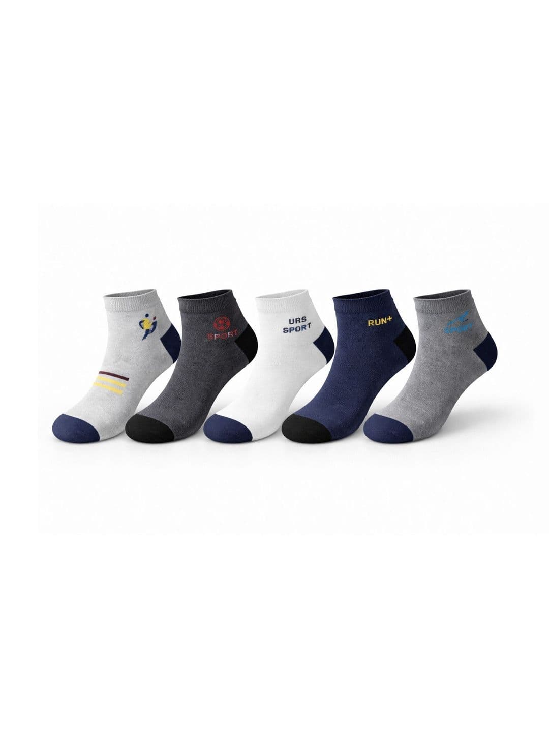 Blacktank Men Pack of 5 Cotton Colourblocked Ankle Length Socks - view 1