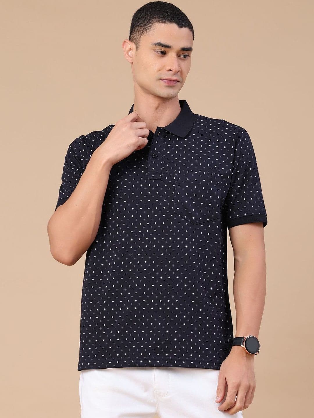 V-Mart Men Printed Polo Collar Pockets T-shirt thumbnail 5